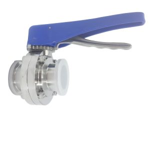 Fast-loading butterfly valve with plastic handle